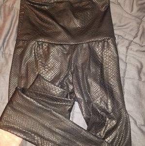 Snakeskin pleather leggings  *never worn*